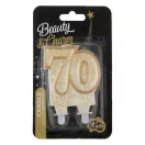 Colour Gold Golden Glitter Number 70 Birthday Candle