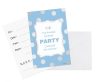 Colour Silver Dots Blue Invitation 6 pcs