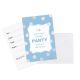 Colour Silver Dots Blue Invitation 6 pcs