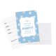 Blue Silver Dots invitation card 6 pcs.