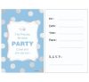 Blue Silver Dots invitation card 6 pcs.