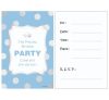 Colour Silver Dots Blue Invitation 6 pcs