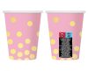 Dots Gold Dots Pink paper cup 6 pcs 270 ml