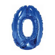 Number Blue 0 mini number foil balloon 35 cm