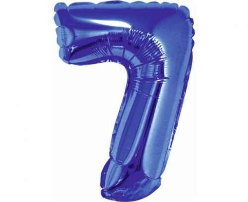Blue, Blue mini number 7 foil balloon 35 cm