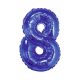 Blue, Blue mini number 8 foil balloon 35 cm