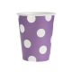 Purple Purple Polka Dots paper cup 6 pcs 270 ml