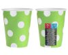 Green Green Polka Dots paper cup 6 pcs 270 ml