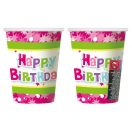 Happy Birthday Pink Happy Birthday Paper Cup 6 pcs 270 ml