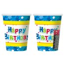 Happy Birthday Blue Happy Birthday paper cup 6 pcs 270 ml