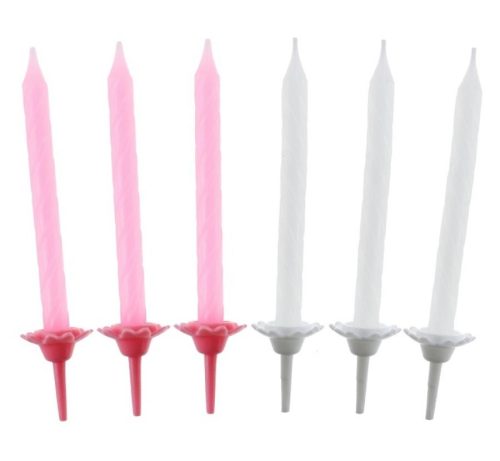 Colour Pattern 4 Pink cake candles, candle set