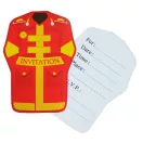 Fireman Fire Brigade yellow invitation 6 pcs