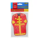 Fireman Fire Brigade yellow invitation 6 pcs