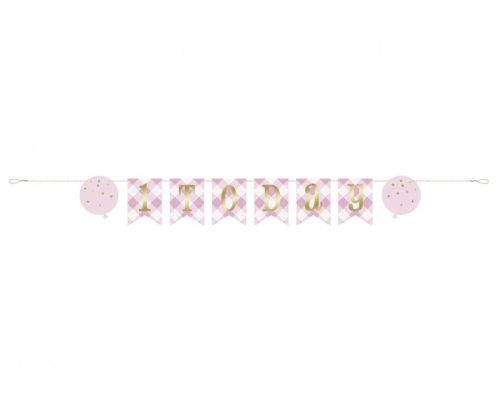 1st Birthday Pink, First Birthday paper Banner 182 cm