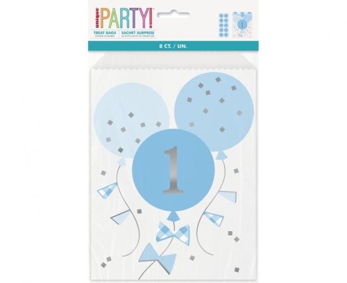 First Birthday blue paper bag 8 pcs