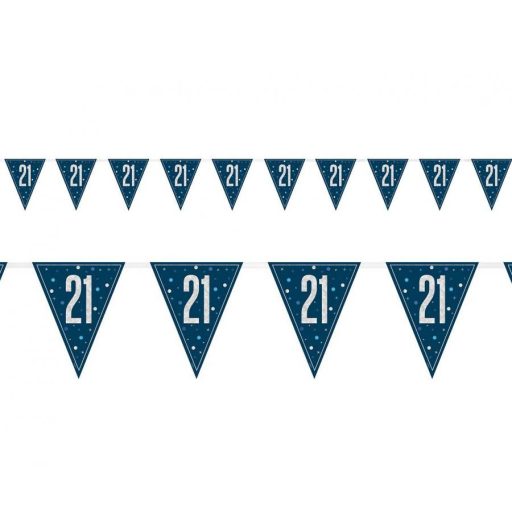 Happy Birthday Blue Happy Birthday 21 Bunting 274 cm