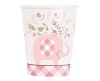 Pink Elephant Floral paper cup 8 pcs 266 ml