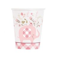 Elephant Floral Pink paper cup 8 pcs 266 ml