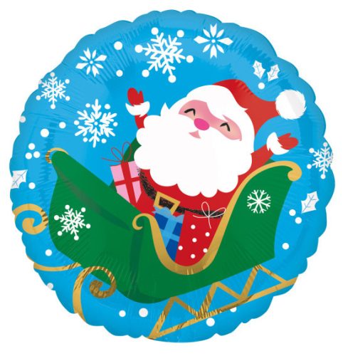 Christmas Santa in Sleigh, Foil Balloon 43 cm
