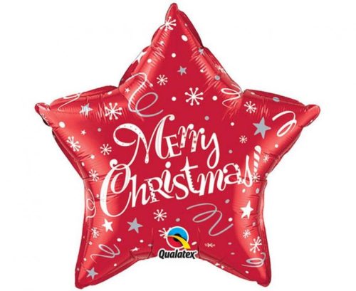 Merry Christmas Red Star Foil Balloon 51 cm