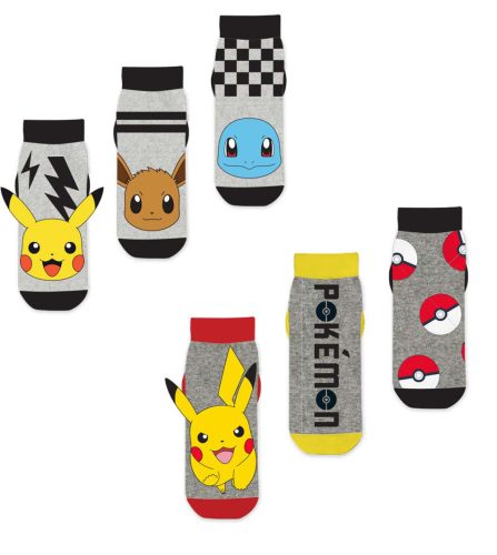 Pokémon Pika-Eevee-Squirtle kids secret socks, invisible socks 23-34