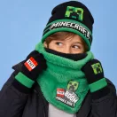 Minecraft Boom Deluxe children's hat, scarf, and gloves set