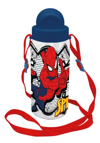 Spiderman Brick Plastic Water Bottle with Hanger 500ml