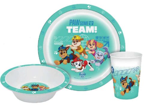 Paw Patrol Team Dinnerware, micro plastic set in box