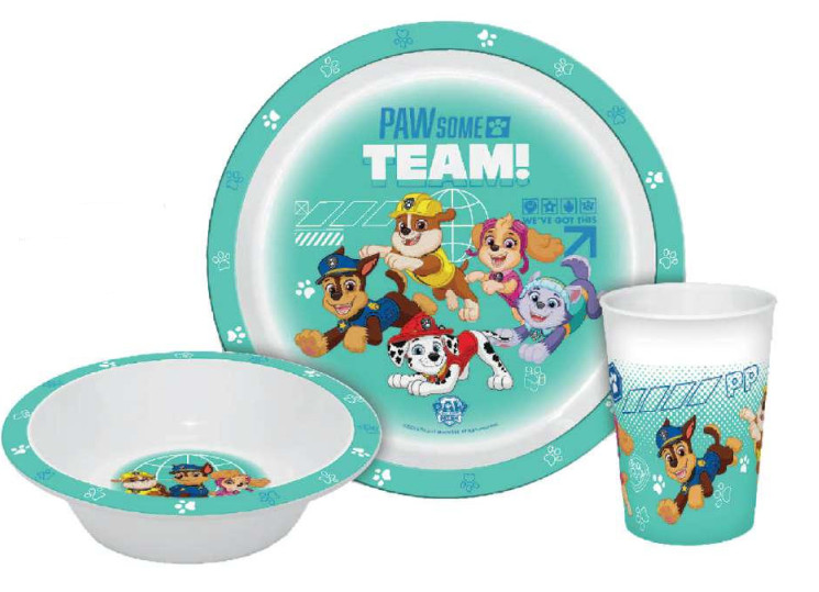 Paw Patrol Skye and Everest 3 Piece Meal Set Plate, Bowl, Tumbler