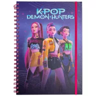 K-pop Demon Hunters Purple spiral notebook, lined pad A4