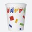 Happy Birthday Building Blocks Happy Birthday paper cup set of 8, 250 ml