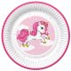 Unicorn Pink Heart paper plate set of 8, 22.7 cm