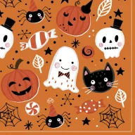 Halloween Orange Booo napkin, set of 20, 33x33 cm