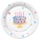 Happy Birthday Cake with Balloons Happy Birthday paper plate, 8 pcs, 18 cm