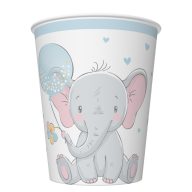 Elephant Blue Balloon Baby paper cup set of 8, 250 ml