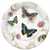 Butterfly Retro Background paper plate 8 pcs 18 cm
