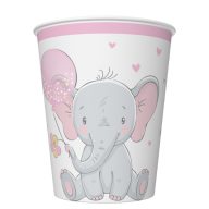 Elephant Pink Balloon Baby paper cup 8 pcs 250 ml