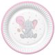 Elephant Pink Balloon Baby Paper Plate Set of 8 - 22.7 cm