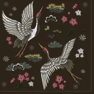 Animals Embroidered Cranes napkin 20 pcs 33x33 cm