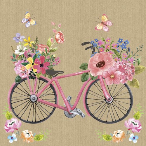 Flower Full on Kraft napkin set of 20 33x33 cm