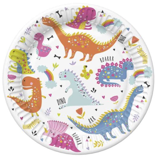 Dinosaur Funny paper plate 8 pcs 18 cm