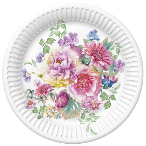 Colour Arrangement Flower Paper Plate 8 pcs 18 cm
