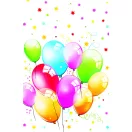 Colour Birthday Balloons paper tablecloth 120x180 cm