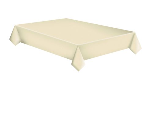 Colour White Dots Ecru paper tablecloth 120x180 cm
