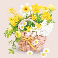 Flower Spring Basket napkin 20 pieces 33x33 cm