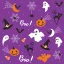 Halloween Graphics on Purple napkin, set of 20, 33x33 cm