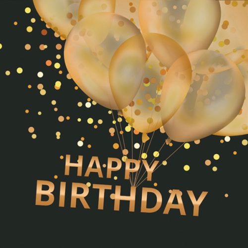 Happy Birthday Gold Balloons Happy Birthday napkin, 20-pack, 33x33 cm