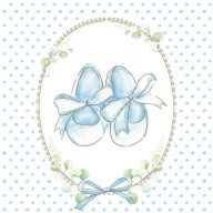   Baby Baby Slippers Blue Baby Shower Slippers Blue Napkin 20 pcs 33x33 cm