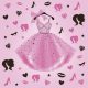 Colour Party Dress Girls' Napkin 20 pcs 33x33 cm