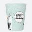 Happy Birthday Mint Happy Birthday paper cup 8 pcs 250 ml
